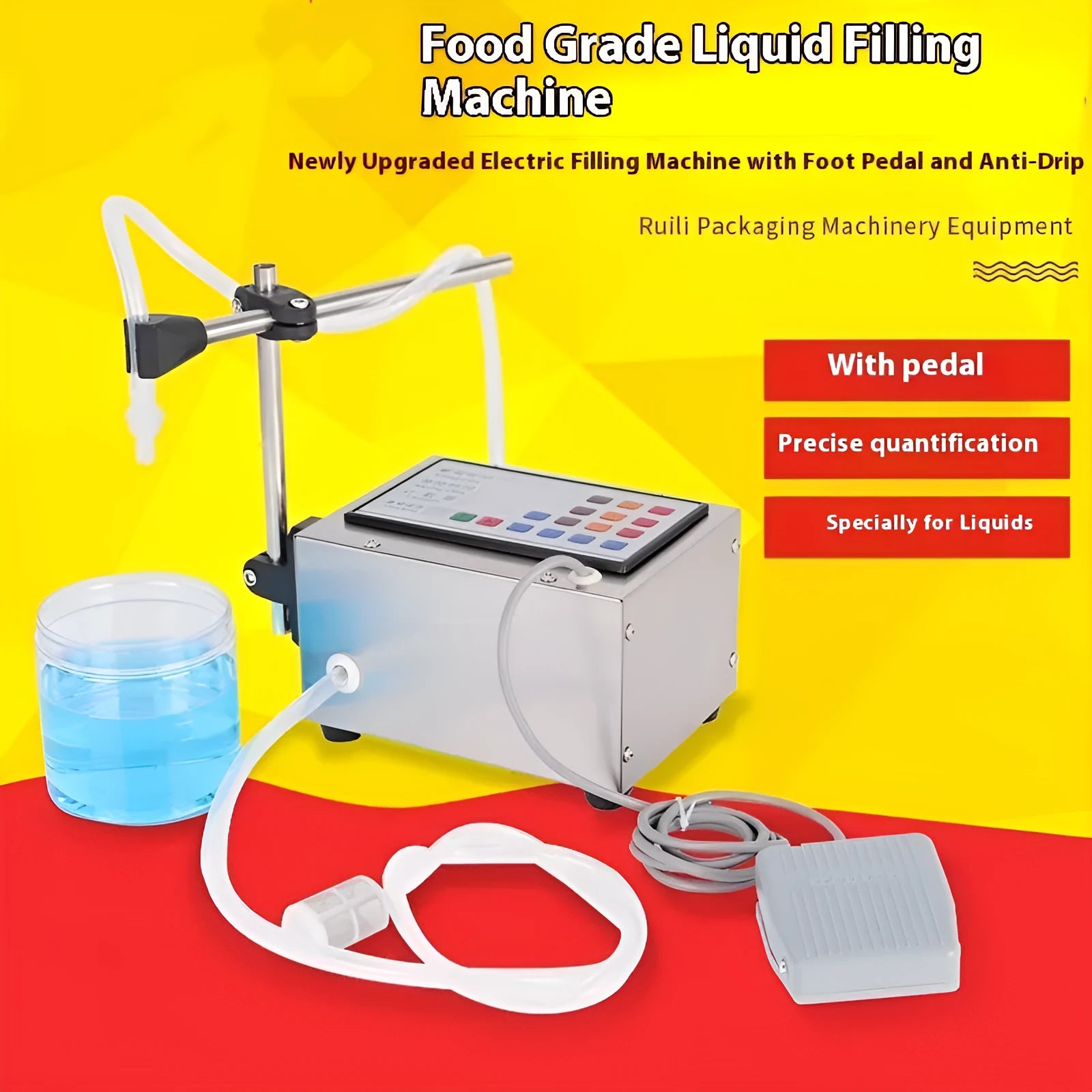 CNC automatic quantitative filling machine with digital display, adjustable settings, and liquid dispensing nozzle