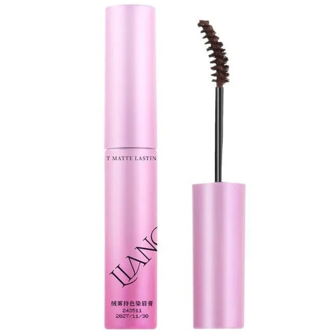 Velvet Fog eyebrow cream in 4.5g container showing four neutral shade options
