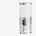 Frosted white electric coffee grinder with ceramic burr, USB-C port, and 25g capacity on a table