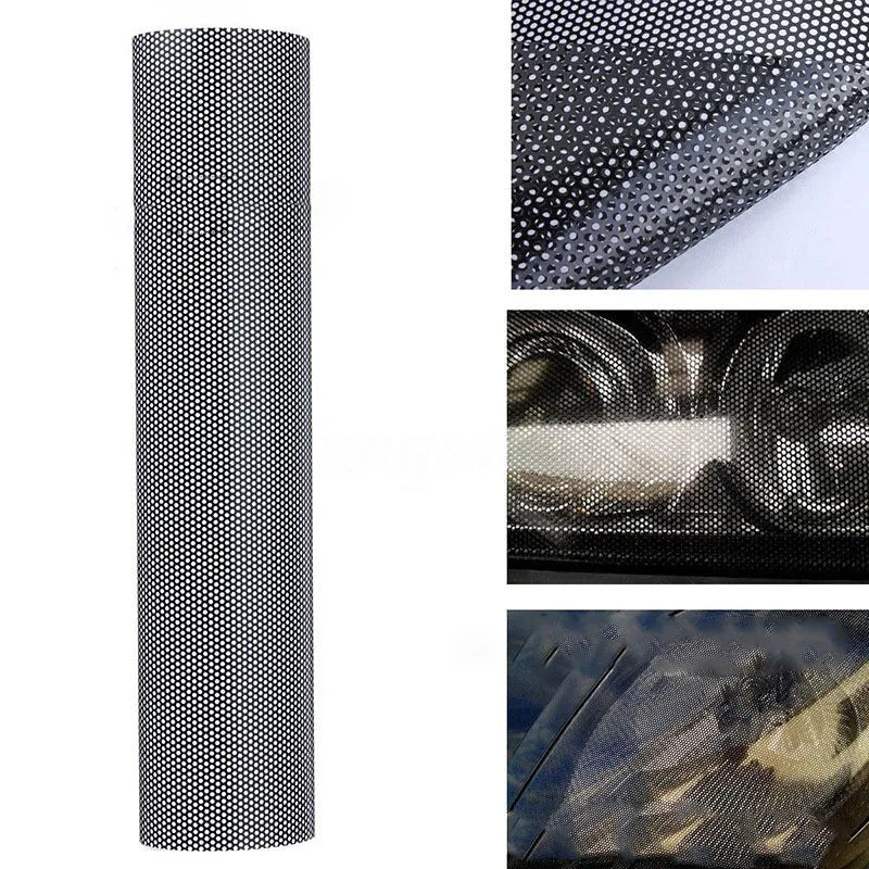 Perforated mesh automotive colour change film sheet measuring 30cm by 106cm
