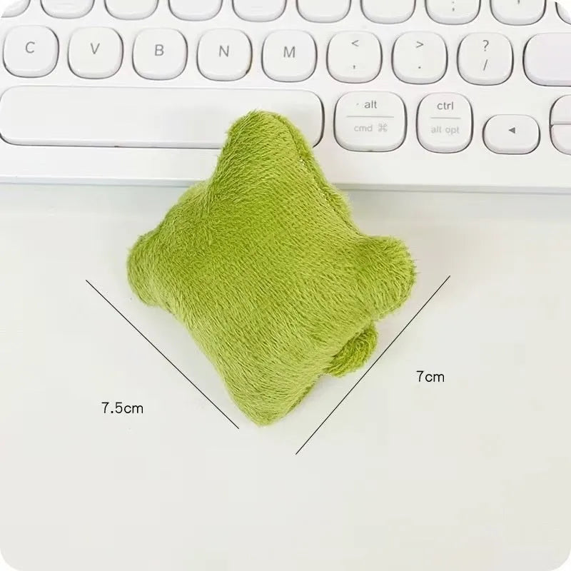 Plush wrist protector mouse pad in blue, green, or pink colours for comfortable typing support