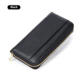 Genuine leather long wallet for women in multiple colours with large capacity and anti-theft card slots.