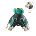 Garden zinc alloy 6-point double pass ball valve diverter with dual outlets