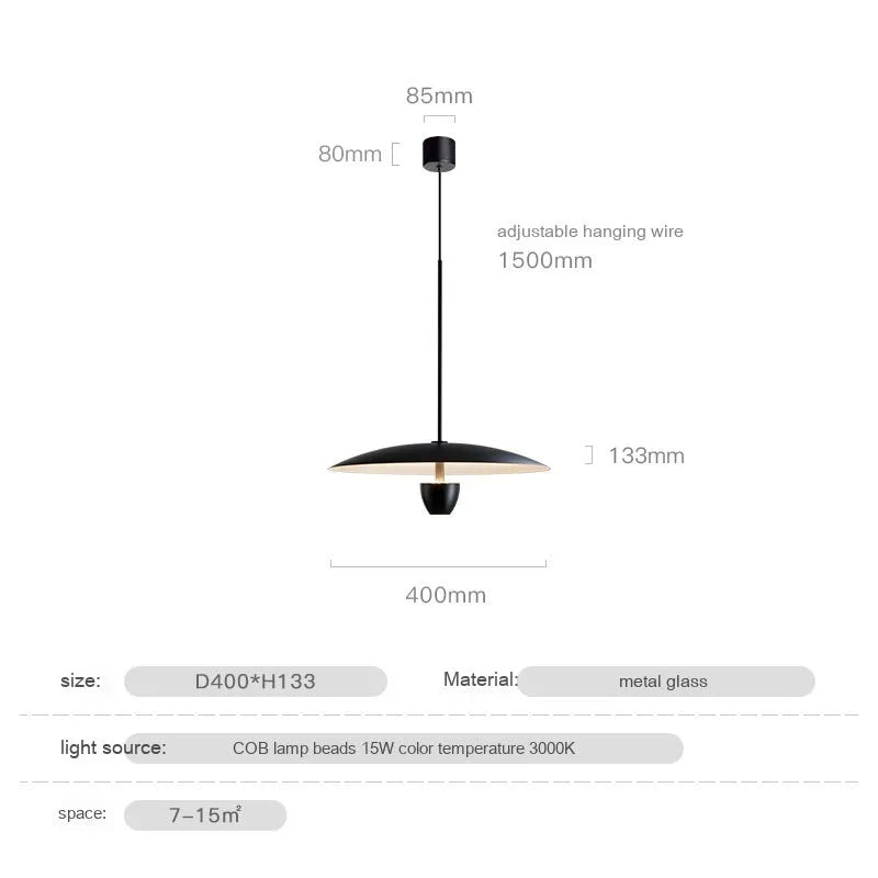 Modern minimalist black chandelier with Nordic design for dining room or bedroom