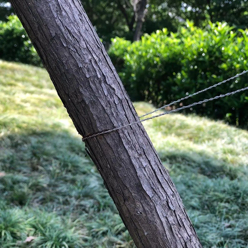 Manual cutting chain saw with handle and wire rope for garden pruning