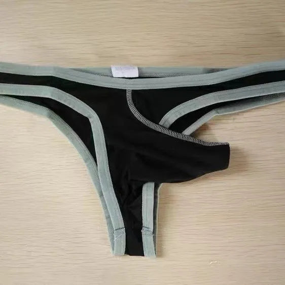 Men's ice silk nylon briefs in elephant nose style, shown in multiple colours.
