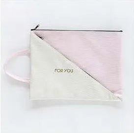 Blue Oxford cloth double-layer document storage bag with zipper closure
