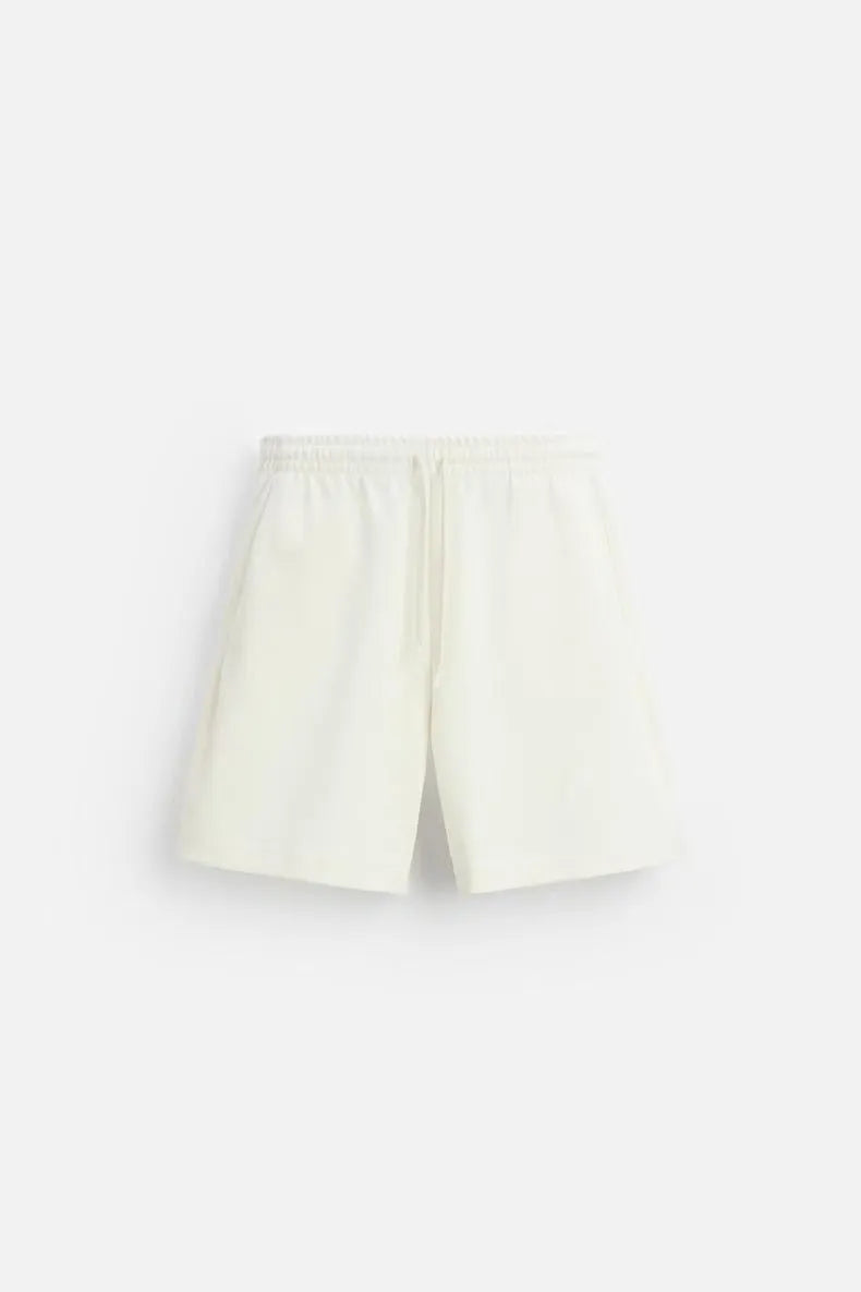 Loose fit double-sided cloth texture short sleeve top and matching shorts set in urban style