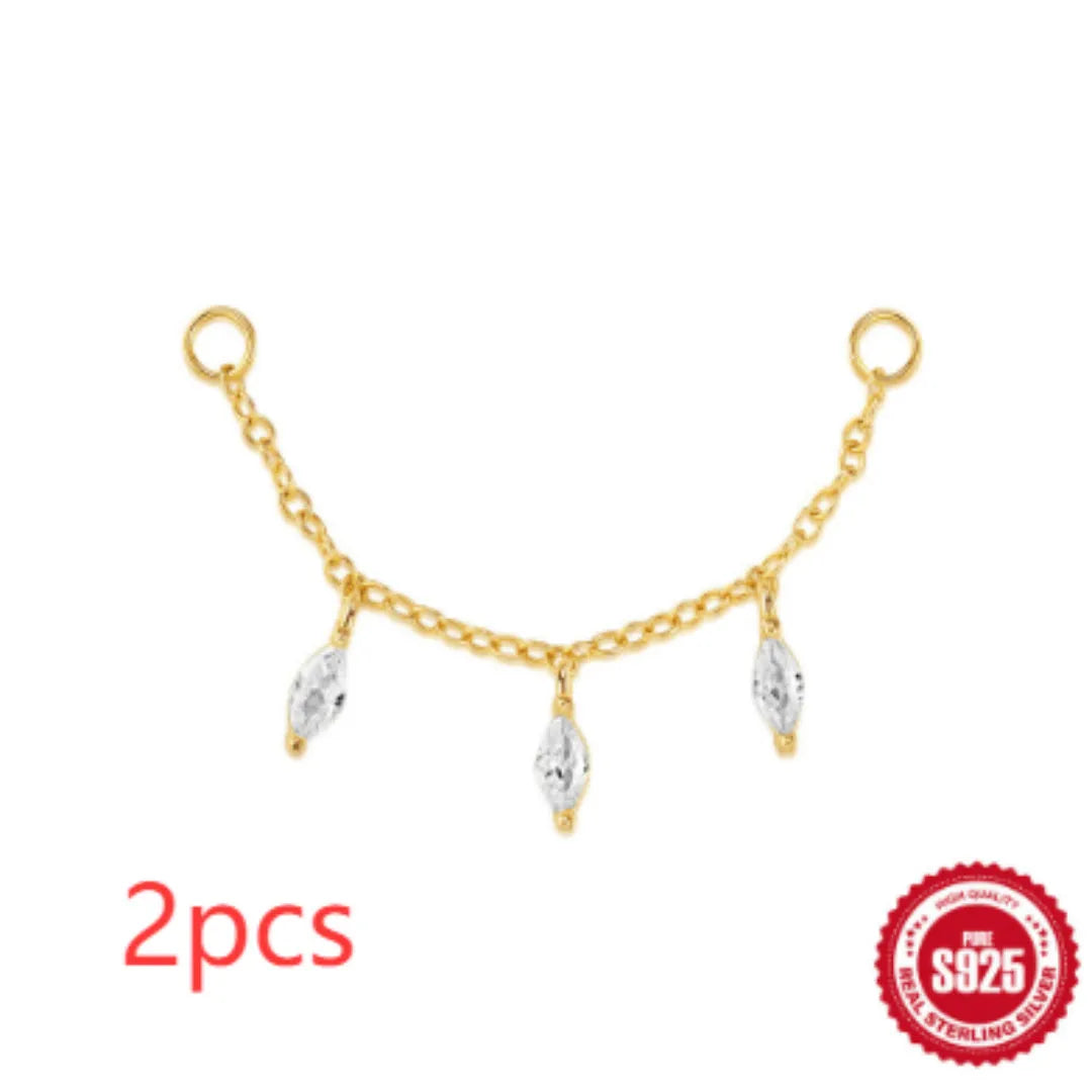 S925 sterling silver water drop earrings with flat spiral geometric design and gold plating.