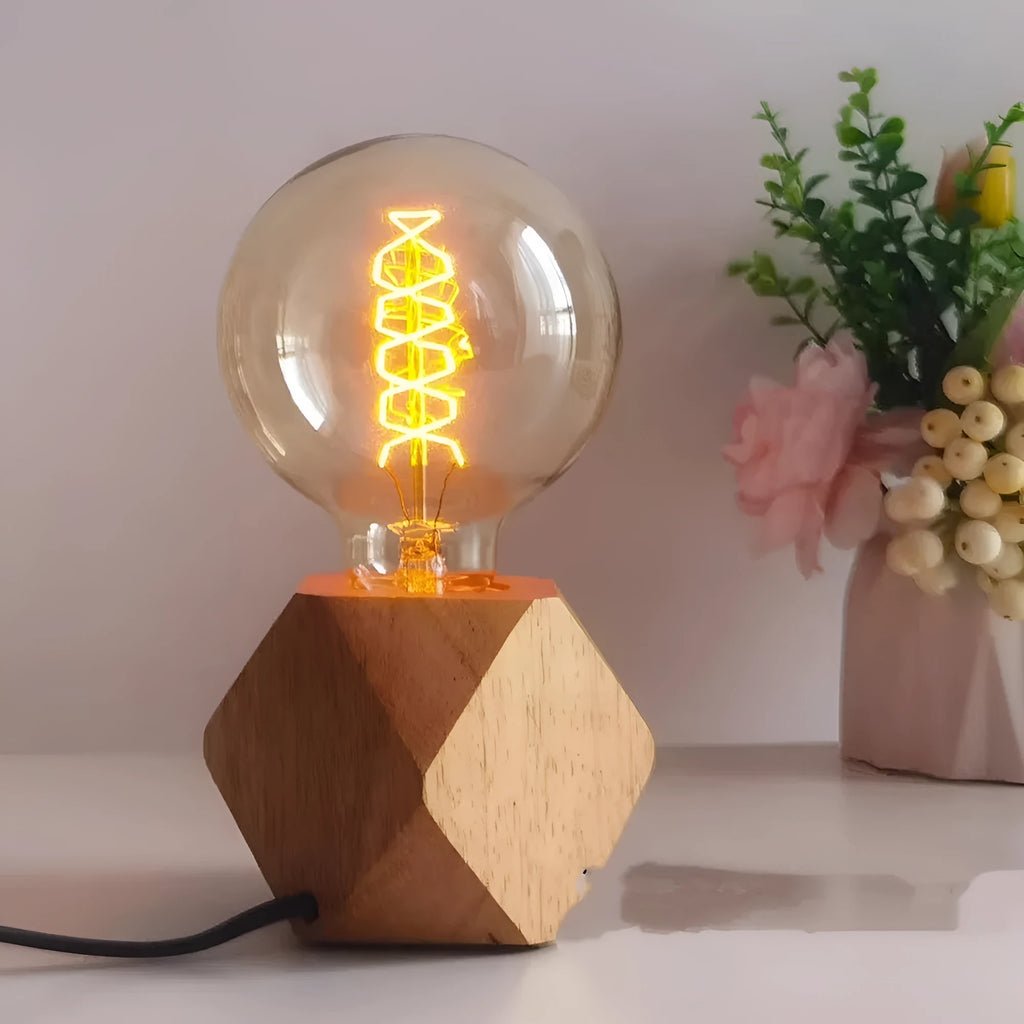 Edison vintage bulb small night lamp with G95 spiral bulb and diamond dimming lamp holder