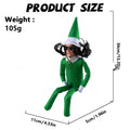 Christmas Elf Doll in red made from PVC and cloth, holiday decoration for tree or party favour.