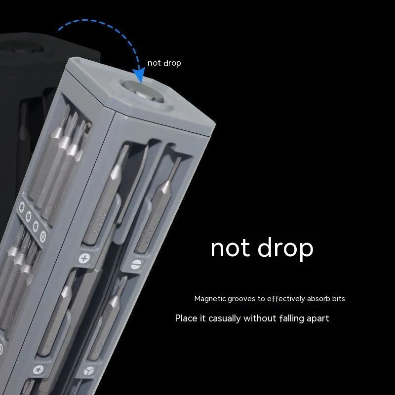 44-in-1 screwdriver set with S2 alloy steel bits in a compact storage case