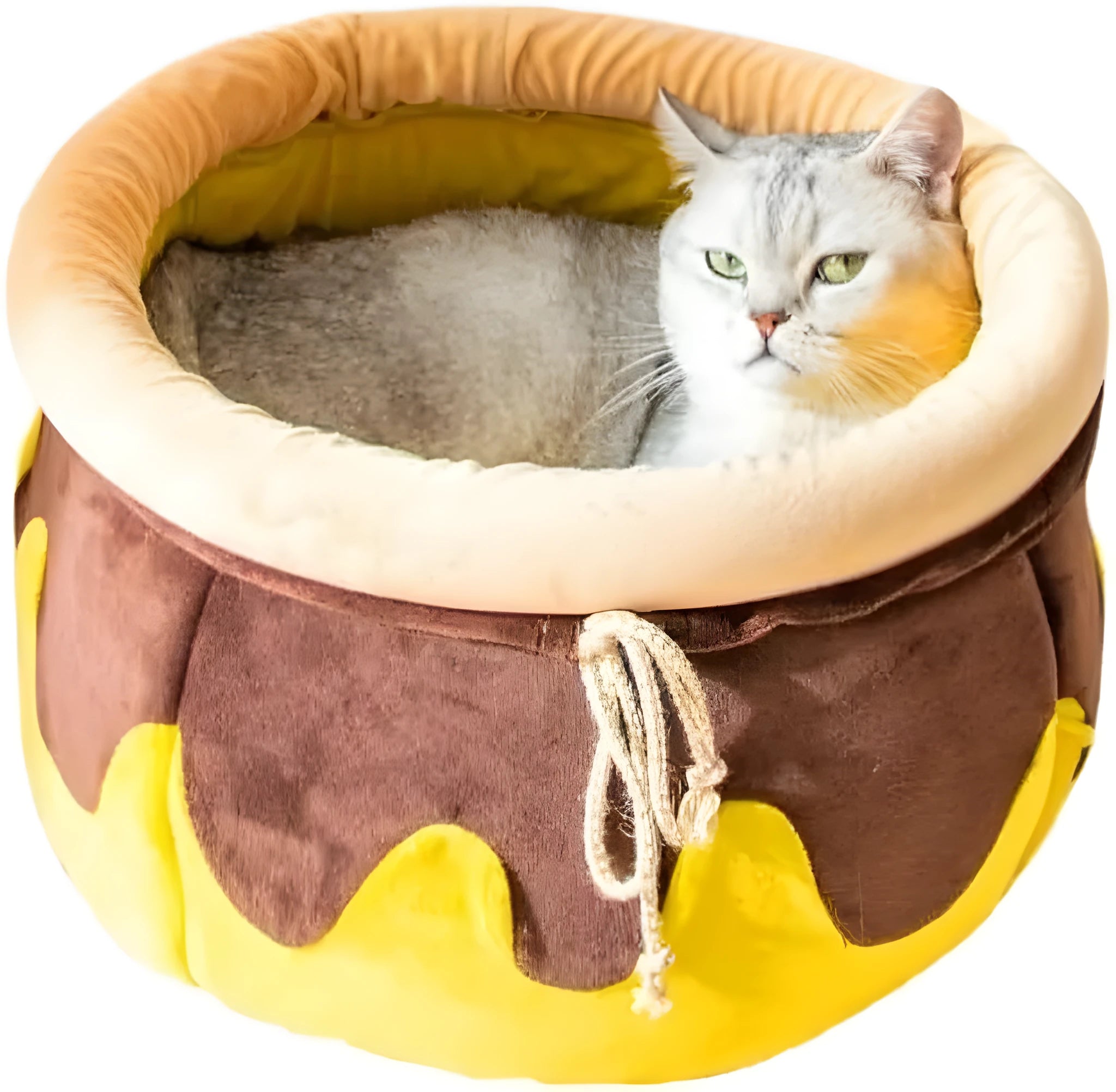Pink magic honey pot shaped cat sofa bed with a removable cushion for small pets