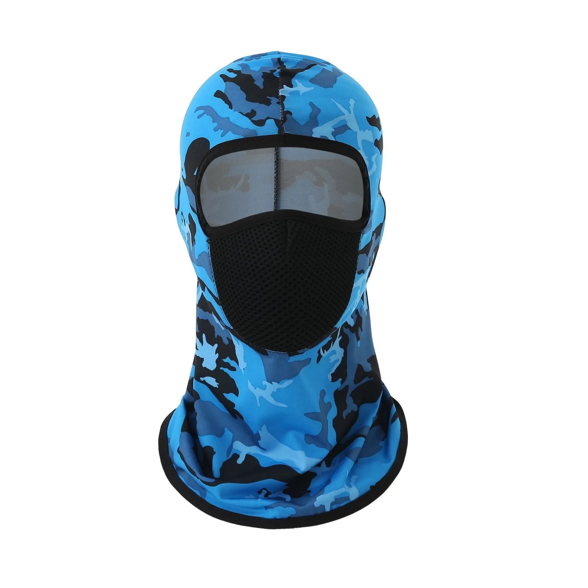 Printed breathable polyester ice silk headgear mask in orange, one size 24x42cm, for outdoor sun protection