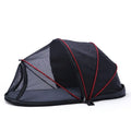 Foldable cat tent with half mesh design in blue colour variant
