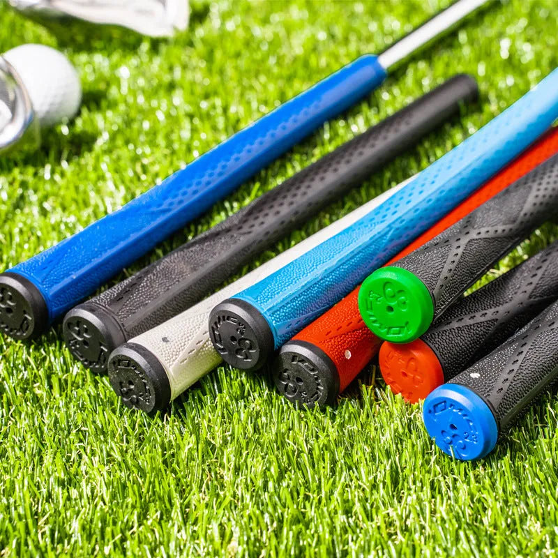 TPE golf club grip in various colour options including pink, red, blue and black variations