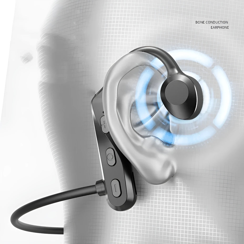 Hot K69 air conduction sports ear hook open wireless Bluetooth headset in black with breathing light
