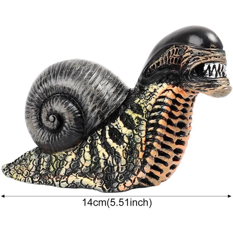 Resin evil snail sculpture with modern simple design for indoor or outdoor decor