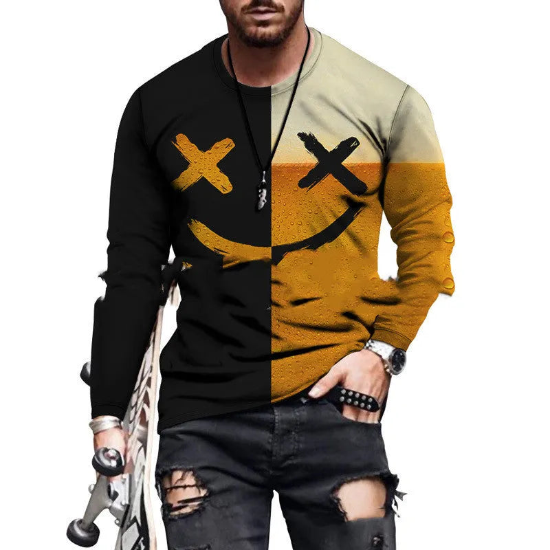 Men's colour block digital print polyester round neck t-shirt available in multiple colours and sizes XXS to 4XL