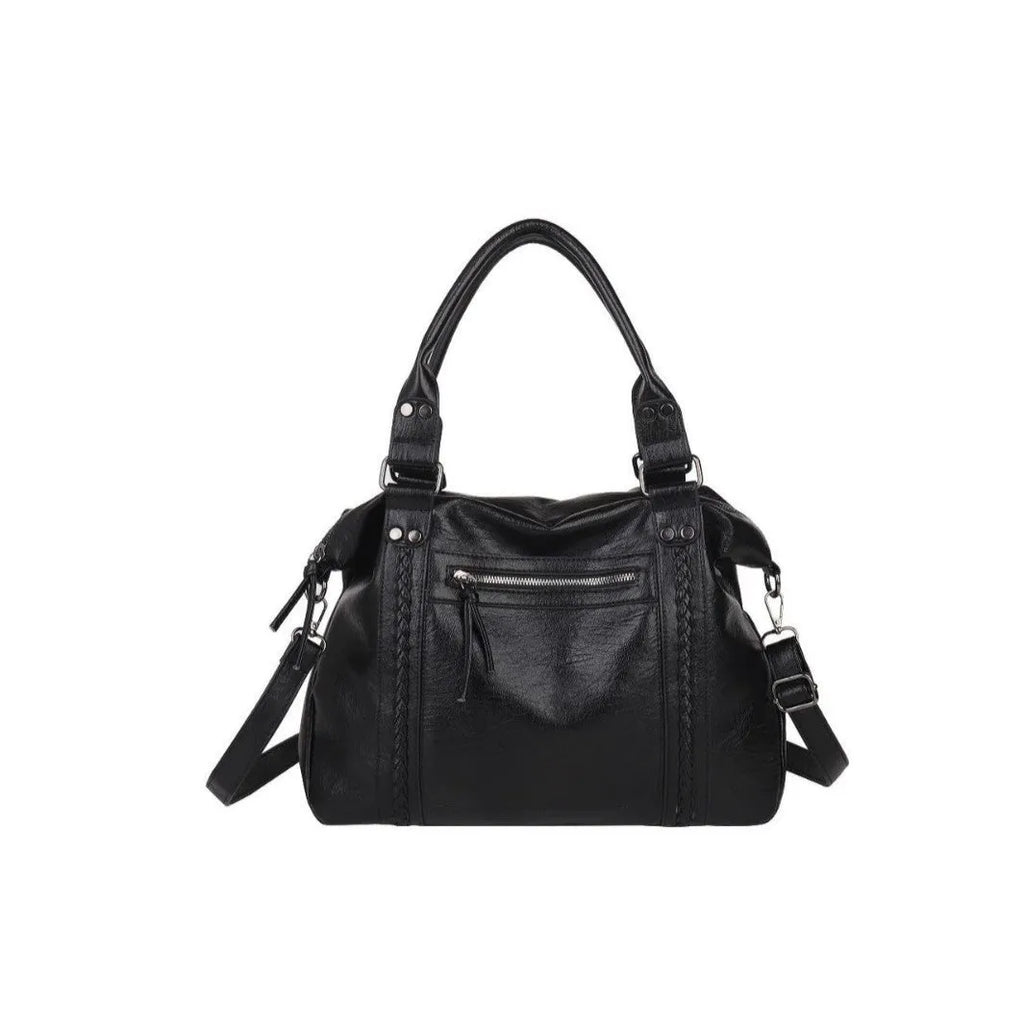 Women's retro trend PU crossbody bag in light brown with single shoulder strap, 38x12x25cm size