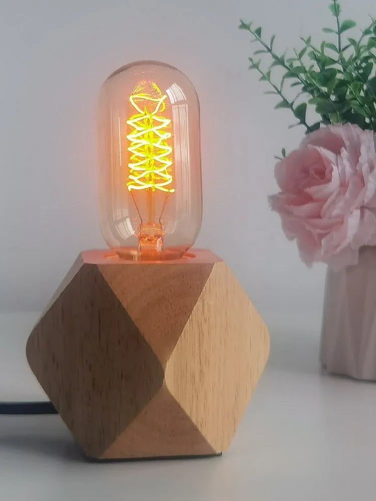 Edison vintage bulb small night lamp with G95 spiral bulb and diamond dimming lamp holder