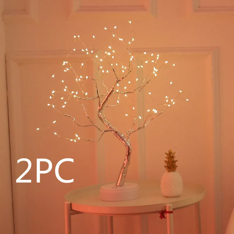 Christmas tree light with touch control, 108 LED firefly lights, USB powered decoration