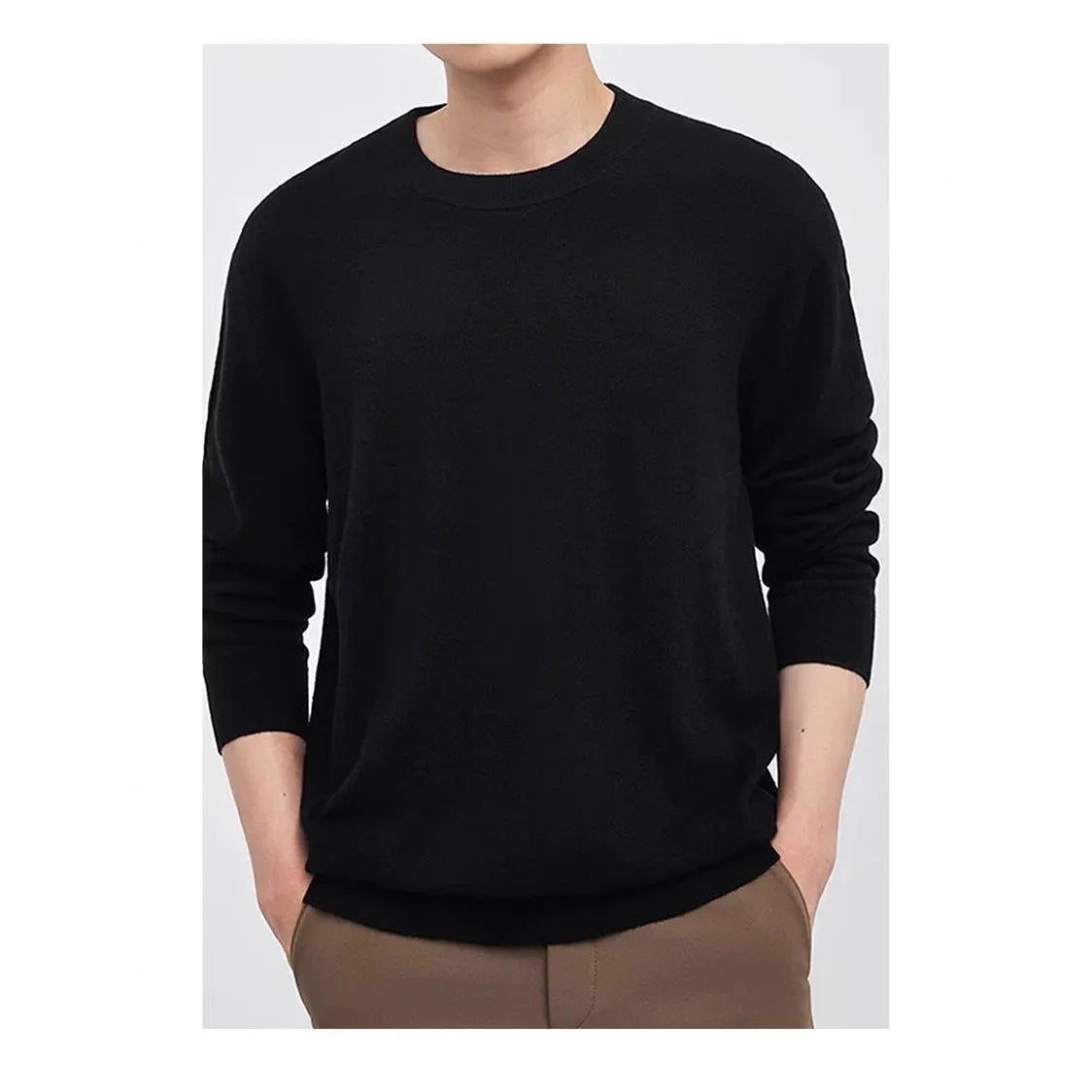 Men's multi-colour wool pullover jumper in regular fit for autumn winter business casual wear