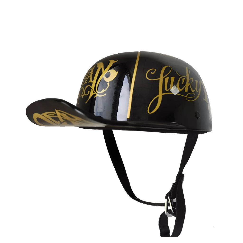 Cruise decoration electric bicycle half helmet in black gold colour, ABS shell, adult size
