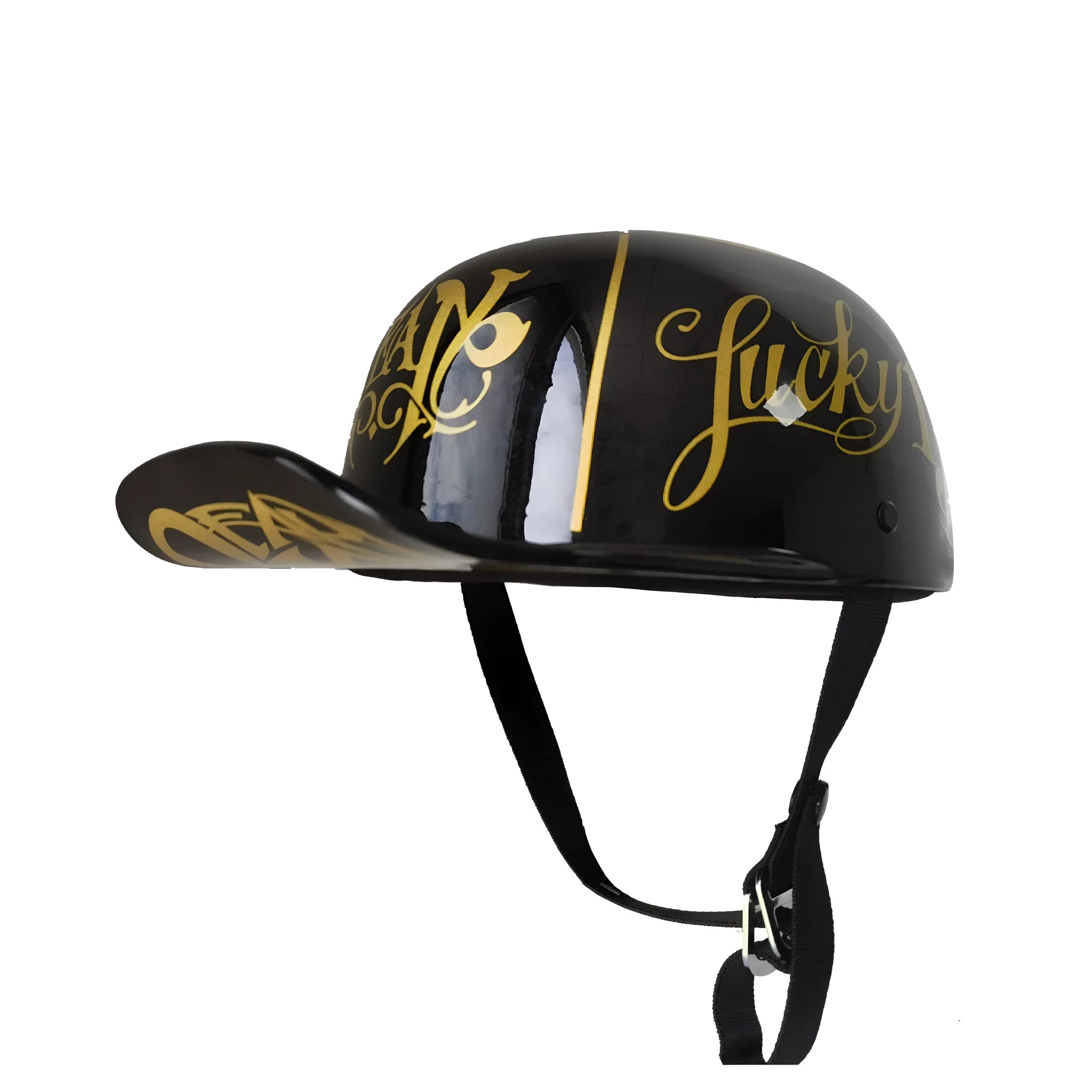Cruise decoration electric bicycle half helmet in black gold colour, ABS shell, adult size