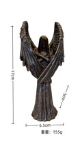 Dark Angel resin statue ornament with gothic theme, dimensions 6.5 by 5 by 17 cm.