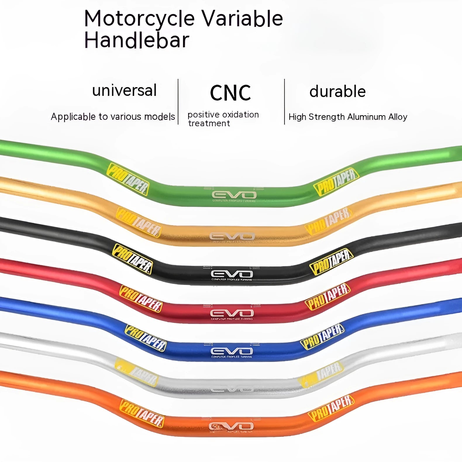 Scrambling motorcycle handlebar with 28mm aluminium alloy construction and EVO handle orange colour