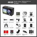 True 4K60 HD action camera with 30m waterproof housing and six-axis anti-shake stabilisation, ABS black body