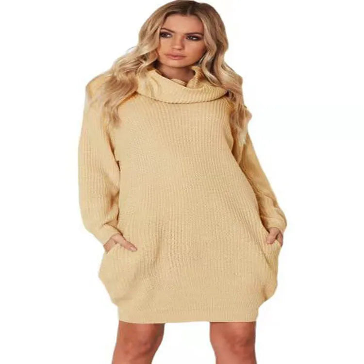 Acrylic imitation cashmere pullover sweater in apricot colour, showing loose slim fit and regular sleeves.