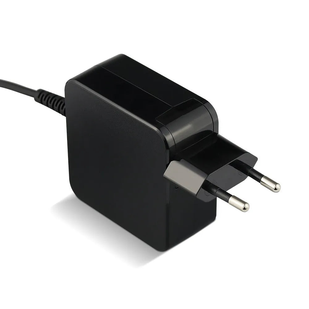 Black Hua 45W laptop adapter with American plug and charging cable