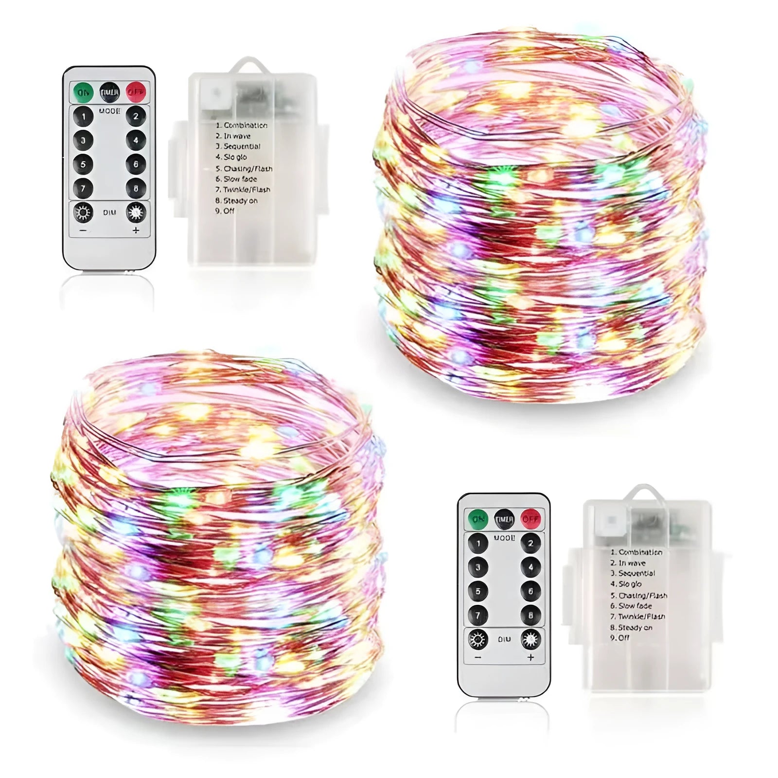Copper wire string light with 120 LED lamps in various colour options on 12-metre length