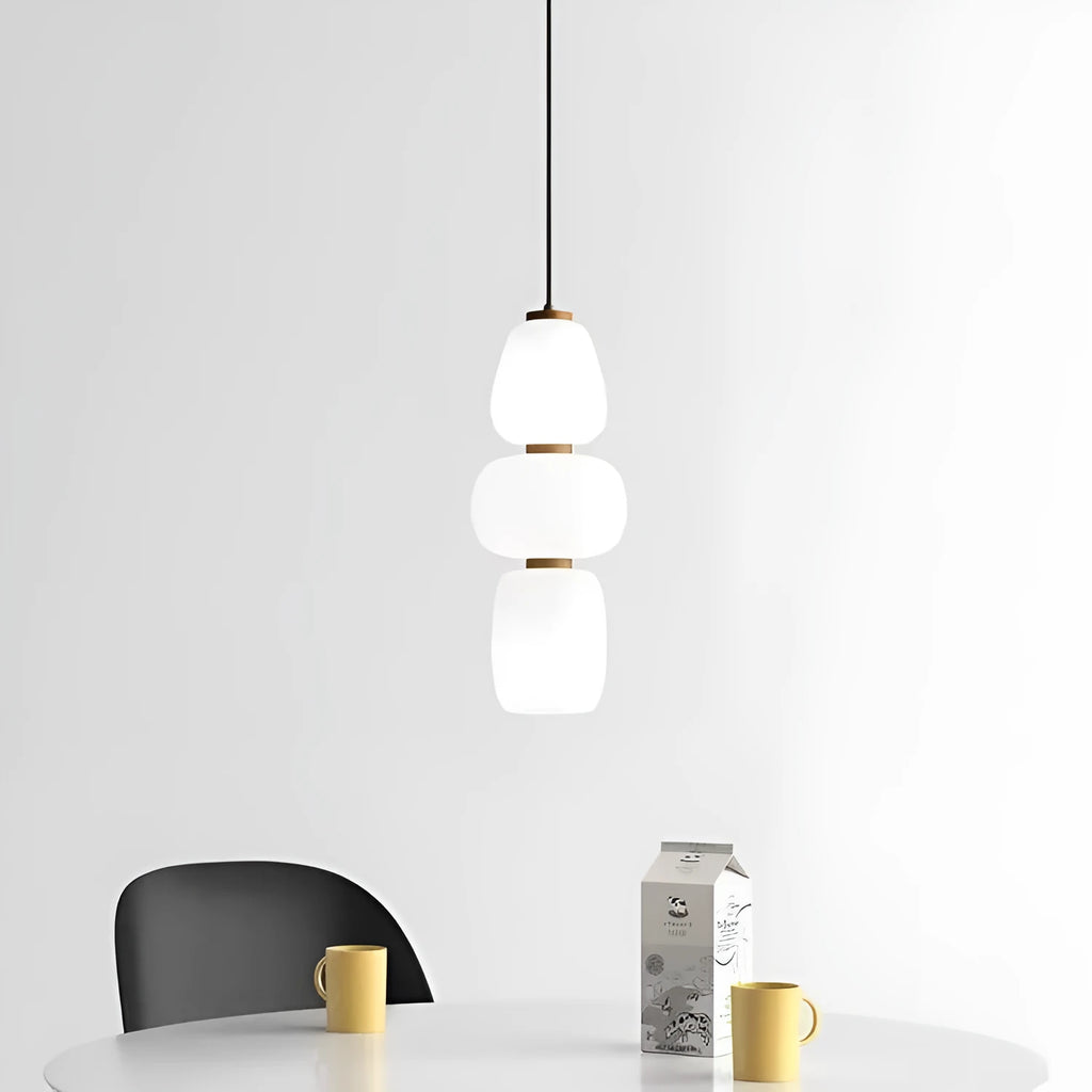 Modern minimalist long chandelier with iron frame and glass accents, warm LED light, Type C style