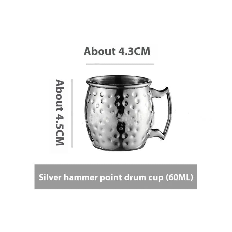 Copper plated stainless steel Moscow mule cup in a choice of hammered or smooth finish and multiple colours.