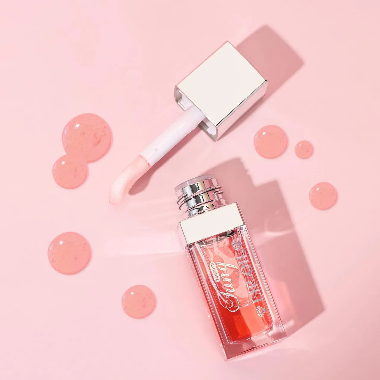 Five colour options of bright lip gloss mint lipstick with moisturising lip essence oil formula