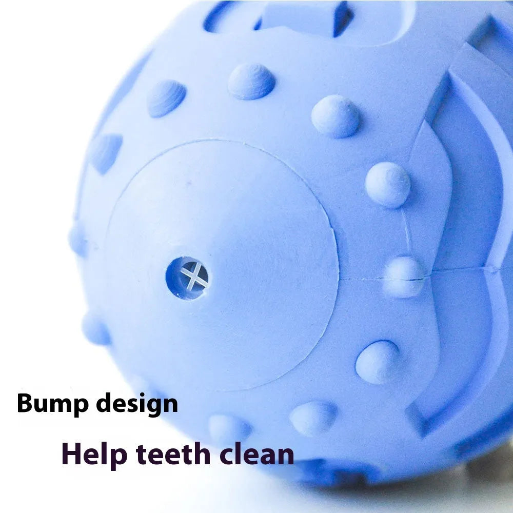 Light green or sapphire blue thickened rubber vocal rugby ball dog toy