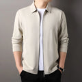 Men's polyester business jacket with straight hem in black, dark grey or apricot colour
