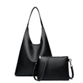 Retro large capacity soft PU leather shoulder bag in caramel colour, horizontal square shape