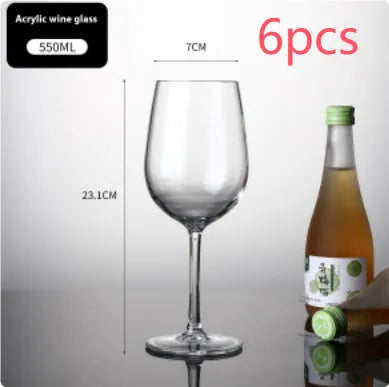 Modern simplicity PC acrylic wine glass with drop-resistant food-grade plastic construction