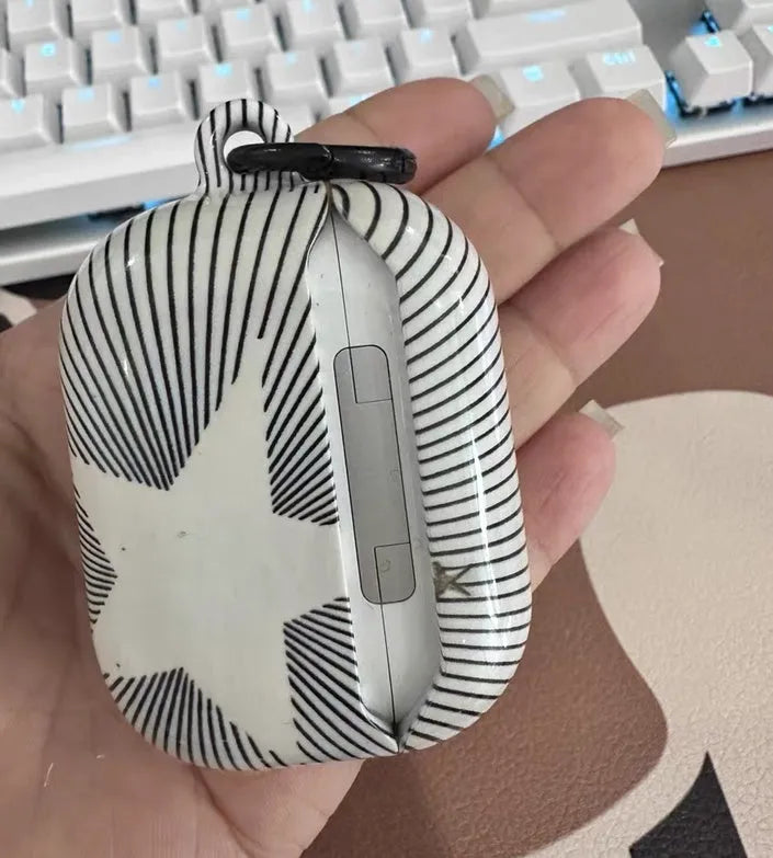 Line art European and American hard shell protective cover for AirPods case, film hard shell material