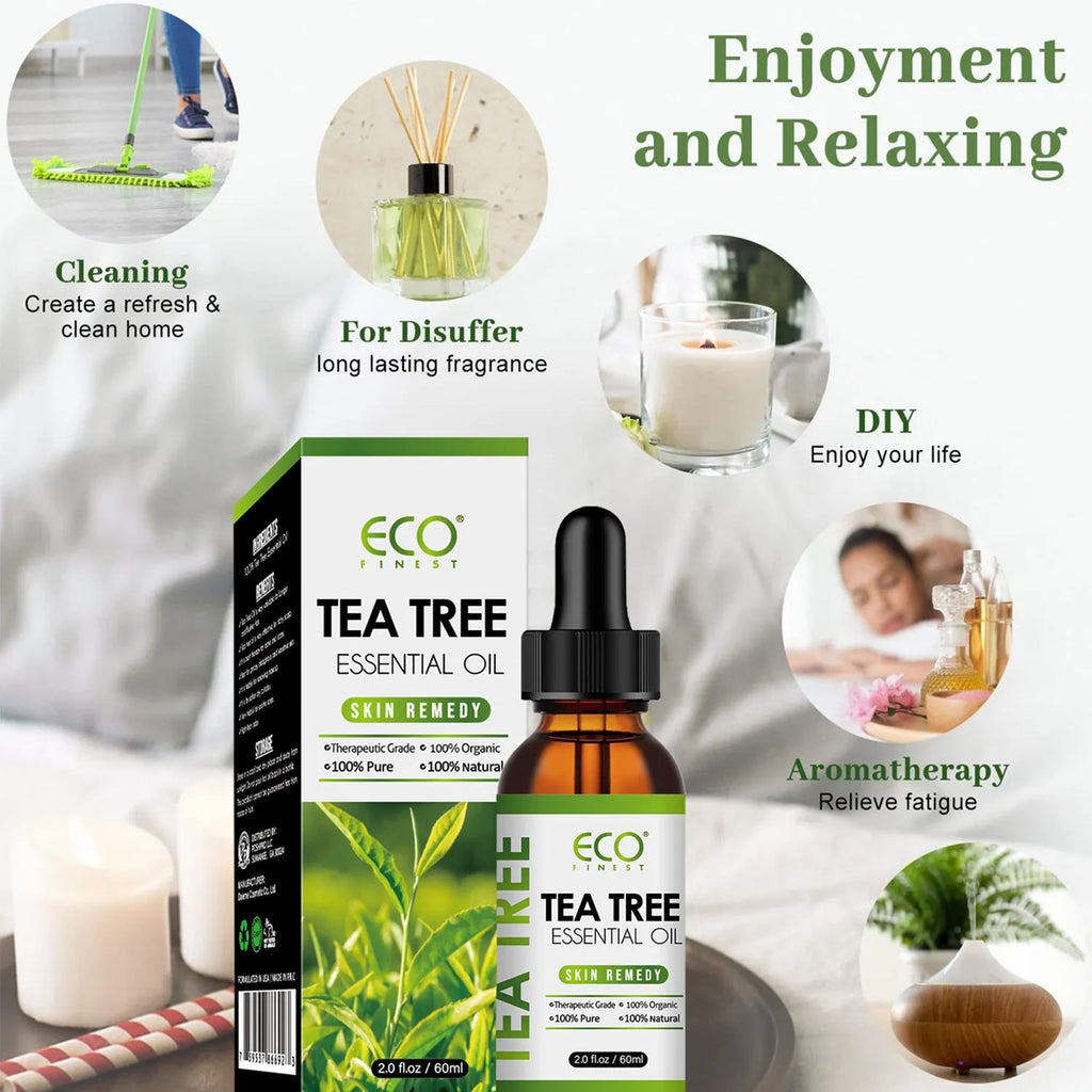 60ml tea tree essential oil bottle for acne treatment massage