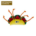 Six catnip plush pillow toys in burrito, cone, cucumber, mushroom, pineapple, and pizza styles