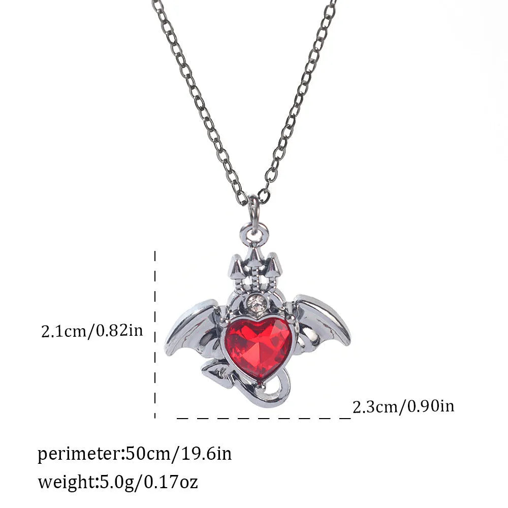Halloween necklace with zinc alloy pendant showing bat, spider and celestial designs in electroplated colours