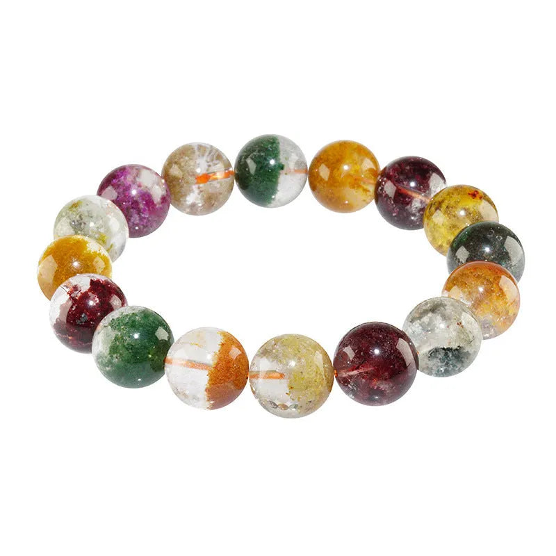 Crystal bead bracelet with colourful ghost cornucopia design and 10mm beads