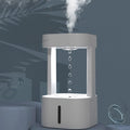 2-in-1 desk humidifier with raining cloud design, essential oil diffuser, and night light in white plastic finish