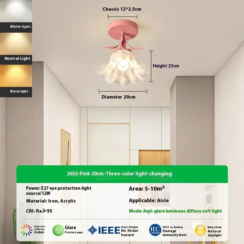 Cream coloured Linglan flower corridor aisle light with modern simple design for hallway illumination