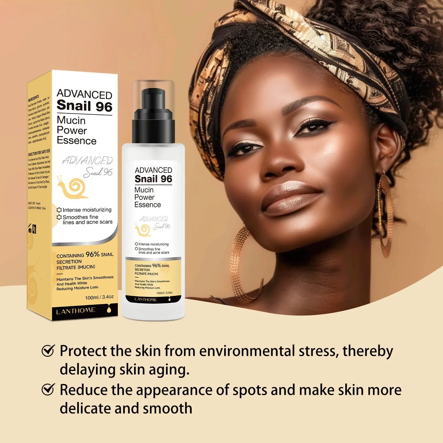 Snail Snail Serum moisturising facial essence in a 100ml bottle